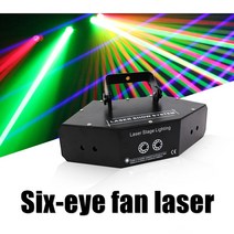 미니빔 프로젝터 캠핑용 휴대용 가정용 프로젝트 블루투스 6 눈 더블 레드 그린 블루 rgb 빔 레이 네트워크 크로스 레이저 조명 dmx dj 디스코 파티 쇼 무대 조명, 1pcs에 대한 단가, 영국 플러그