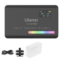 촬영조명 방송조명 링라이트 ulanzi vl120 rgb led 비디오 카메라 풀 컬러 충전식 3100mah 디밍 가능 2500-9000k 패널 사진 스튜디오 램프, 블랙 120rgb 선물 없음