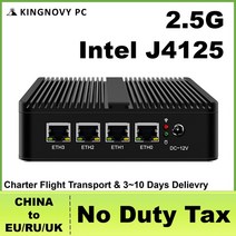 J4125 팬리스 2.5G 라우터 나노 미니 PC 4 인텔 i225-V B3 2.5GbE Nics pfSense 방화벽 OPNsense VMware ESXi Proxmox, 해외공급사, 02 4GB DDR4 32GB SSD