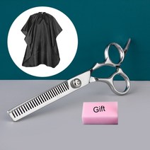 미용 이발사 가위 세트 스테인레스 머리카락을 가늘게하고 자르기위한 스틸 6 인치 제품 이발 트림 헤어 커팅 이발사, 이발소 천으로