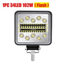 LED 작업등 144W 177W LED 바 936V 자동차 트럭 보트 트랙터 4x4 Atv 오프로드 스포트라이트 LED 헤드 라이, 한개옵션1, 05 1PC 34LED 102W Flash