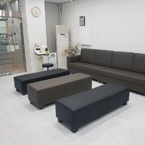 대성쇼파 인조가죽 무지 사각 3인용 벤치스툴(1500mm 민자형), DS 502(블루)