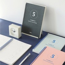 원데이 스터디 플래너 - 5Subjects 다이어리 스케줄러, 펄 블랙