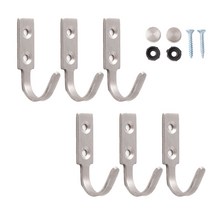 리빙아이 스텐 후크 다용도 걸이 벽옷걸이, 사각판 라운드스텐(6개)