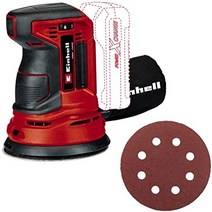 Einhell 무선 편심 샌더 TE-RS 18 Li Solo Power X-Change(리튬 이온 18V 샌딩 디스크 Ø 125mm 소프트 그립 샌드페이퍼 1개 포함 배터리 및 충전기 불포함)-30254, 2.5 Ah 배터리 및 충전기 포함, 액세서리 포함