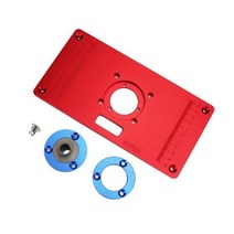 라우터 테이블 삽입 플레이트 목공 벤치 톱 다기능 목재 기계 조각 링 2개, 빨간