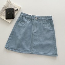돌잔치복장 결혼식하객룩여자 여성 단색 A자 라인 숏 치마 어떤 옷에도 잘 어울리는 매니아 층 디자인 아메리칸 스타일 트랜드한 허리 여름