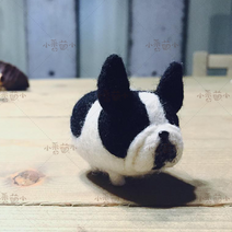 강아지 양모펠트 니들 퀼트 키링 동물 초보 도안 만들기 바느질, 블렌치 불독