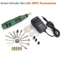 물고추가는기계 양념분쇄기 고추가루기계 곡물분쇄기 미니 그라인더 조각 액세서리 세트 가변 속도 로터리 도구 샌딩 용 전기 드릴 도구, 26g 그라인더 세트, 유럽 ​​플러그 12v