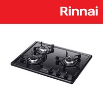 린나이 2구/3구/4구 빌트인 가스레인지 쿡탑 렌지 모음, 560x430mm, LNG, 3구_블랙(전지식)_3317