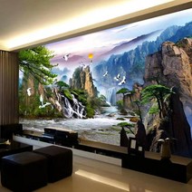 속세를 떠난 낙원 풍경 대형 큰 보석십자수 원형비즈 전체수, 220X90cm