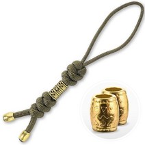 M-Tac 비즈 달린 나이프 랜야드 - 파라코드 칼용 전술 제우스 (올리브), Olive