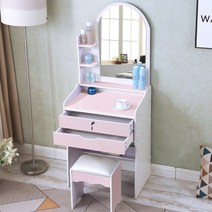 코너화장대 주니어 틈새 수납 화장대 40cm 50 너비 60cm 단일, 60cm 652 더블펌핑 핑크스툴-uq, 조립하기