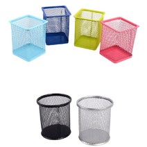 철망 꽂이 색연필 연필 통 필기구 정리함 볼펜 펜 받침 공시생 필수품 만년필 정리 트레이 모니터 책상 데스크 오거나이저 원형 사각 컬러