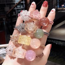 크리스탈 머리끈 4P 세트