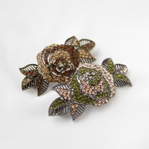 제이로렌 장미 스와로브스키 헤어 자동핀 H0152_21