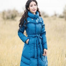 여성 스트링 웰론 롱 패딩 겨울 비건 털옷 보세 푸퍼 점퍼 3XL
