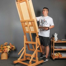 대형이젤 유화대 원목 액자 그림 미술 테이블, (입문자용) 우드컬러(가성비 높음)