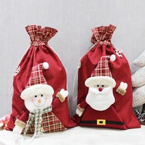 피케이몰 1+1 X-mas 대형 크리스마스 선물 포장 주머니 2종 성탄절 산타주머니, 산타+눈사람