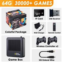 가정용게임기 Ampown G11 프로 레트로 비디오 게임 콘솔 256G 박스 2.4G 더블 무선 4K HD TV 안드로이드 9.0 60000 + PS1/PSP, 3.64G (30000 Games) - UK