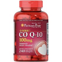 Puritans pride coq10 100mg 심장 건강 지원 속방형 소프트젤 240개, 240카운트