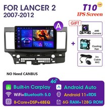 vtopek 4g+wifi 2din android 11.0 미쓰비시 lancer 용 자동차 라디오 멀티미디어 플레이어 2007-2012 탐색 gps 헤드 유닛 canbus 없음, t10 카메라