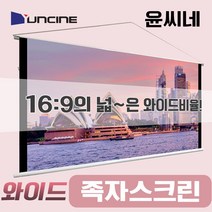 윤씨네 이동형 와이드 족자 스크린, 80인치(16:9)+가방