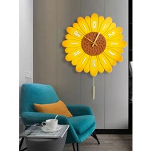 크리에이티브 해바라기 벽시계 무음 거실 모던 심플 패션 가정용 시계 장식 아트 벽시계, 02. B