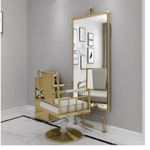 미용실경대 네트 레드 이발소 거울 테이블 캐비닛 통합 새로운 미용 거울 의자 미용실 전용 심플 플로어 풀, 7.7