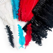 뽀글깃털-깃털/깃털장식/깃털재료/깃털펜/뽀글, 뽀글깃털-No.1(빨강)-40cm, 1