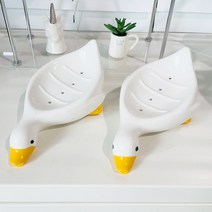 인뮤즈 오리 비누 트레이 물빠짐 비누받침 세라믹 도자기*2개 SET, 2개