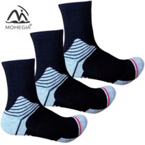 MOHEGIA 3 쌍의 봄과 여름 얇은 면 통기성 메쉬면 야외 하이킹 양말/스포츠 양말 색상, 크기 265-275 운동화, 수건 바닥이없는 3 개의 얇은 검은 색