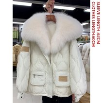 cnegovik real fur jacket women winter parka 여우 모피 다운 코트 여성 real fur collar women39down ​​jacket with