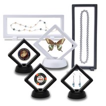 뱃지프레임 깨지지않는 PE액자 나비표본 암석 돌반지, 흰색(11X11)