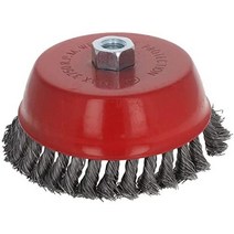 utoolmart 와이어 컵 브러시 트위스트 매듭 압착 스틸 브러시 트위스트 와이어 컵 브러시 스틸 와이어 압착 와이어 컵 브러시 m10 나사 구멍이 있는 75mm 컵 브러시, 150mm m14×2, 1개