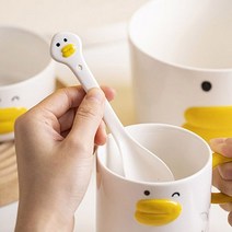포포 오리 도자기 귀여운 캐릭터 티스푼