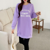 NewCare여성 롱티셔츠 레터링 레깅스기장 티셔츠