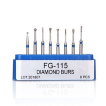 AZDENT 치과 다이아몬드 FG Burs 훈련 세트 의사 고속 핸드 피스 연마 치아 화이트닝 도구 키트 장비, 08 FG-115