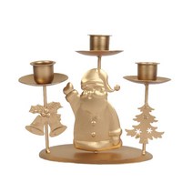 3 금속 캔들 라브라 크리스마스 청록색 촛불 홀더 촛대 공식 행사 결혼식 교회 휴가 테이블 중심 장식, 산타 클로스