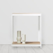 앵글선반 철제 창고 다용도실선반 2단 1100 x 300 x 1200, 화이트, 9mm 양면코팅 보드