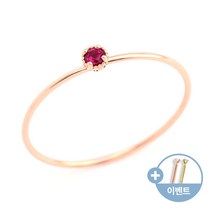 [비앤비골드]14K18K 로즈컷 큐빅 탄생석 2mm 루비 반지 NPR29784