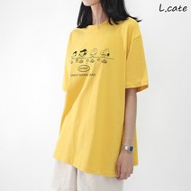 엘케이트 여성 반팔티 LSO001 라운드넥 캐릭터 프린팅 반팔 티셔츠