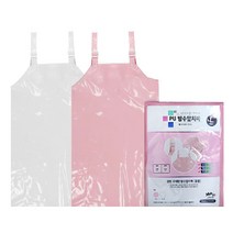 PU 반투명 투명 주방 미용 우레탄 방수앞치마, PU 방수앞치마 핑크 XL