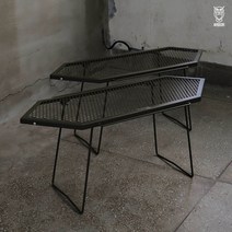 아버 캠핑 육각 헥사 그릴 메쉬 화로대 테이블 2P, 카키, 카키