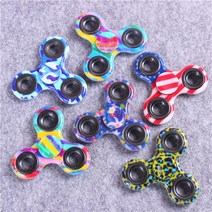 고급 피젯 무소음 큐브 스피너 어른 장난감 플라스틱 베어링 Tri-Spinner ABS 자폐증을위한 EDC 핸드 스피, 12 Random Color x1