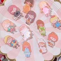귀여운 소녀 아이캐릭터 아크릴 브로치 뱃지 뱃찌 1번