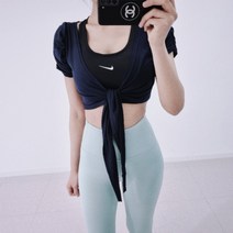 나날샵 촤저가! 숏 가디건 크롭 볼레오 요가 상의 묶음 크롭가디건 볼레로 퍼프소매 레깅스 묶음티 요가복 필라테스복 운동복상의 여성 티셔츠 반소매 반팔 반팔티 크롭티