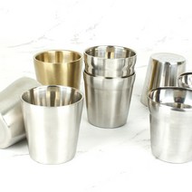이중 진공 스텐컵 학교 급식 병원 업소용 식당 물컵, 스텐 물컵 (중) 단겹