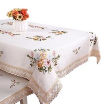 후아나야 테이블보 화이트 4인 식탁보, E, 150x150cm