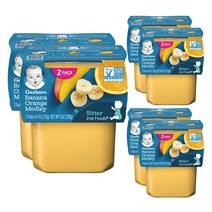 거버 어린이 과일퓨레 113g, 12개입, 바나나 + 오렌지 메들리